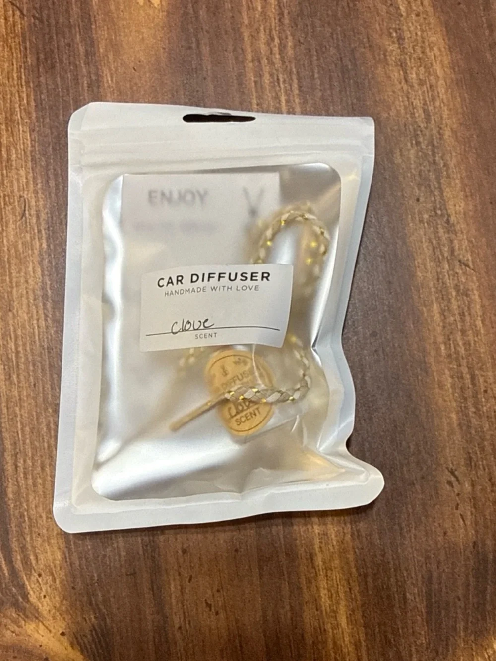 Handmade Gold Car Diffuser - Clove Scent